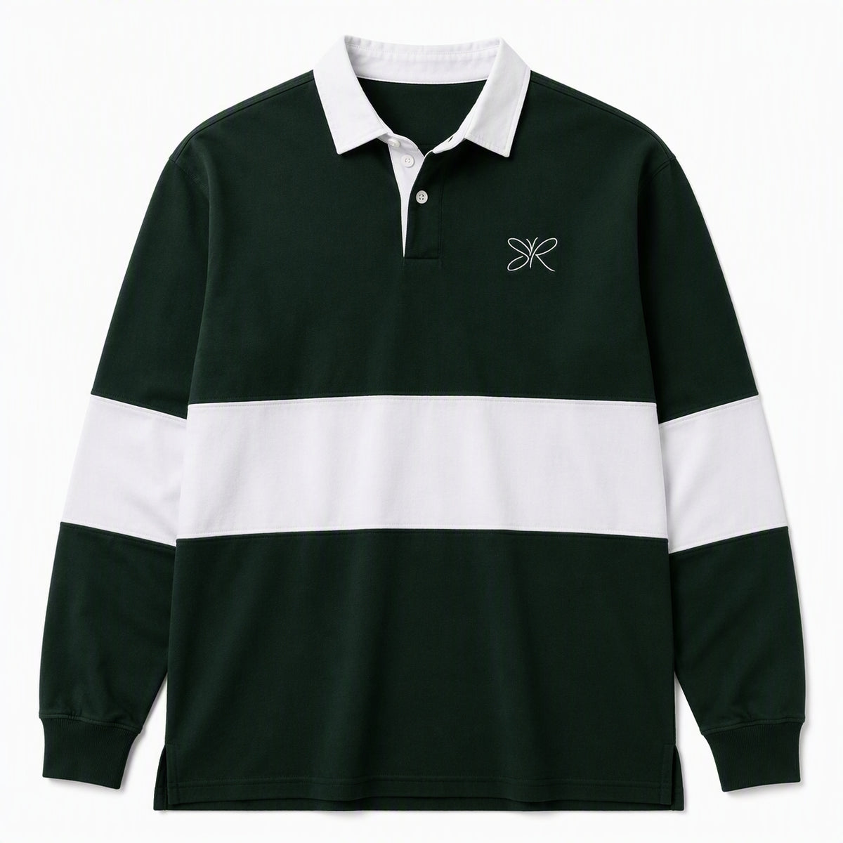 SR Classic Two-Toned Rugby Shirt - Green/White
