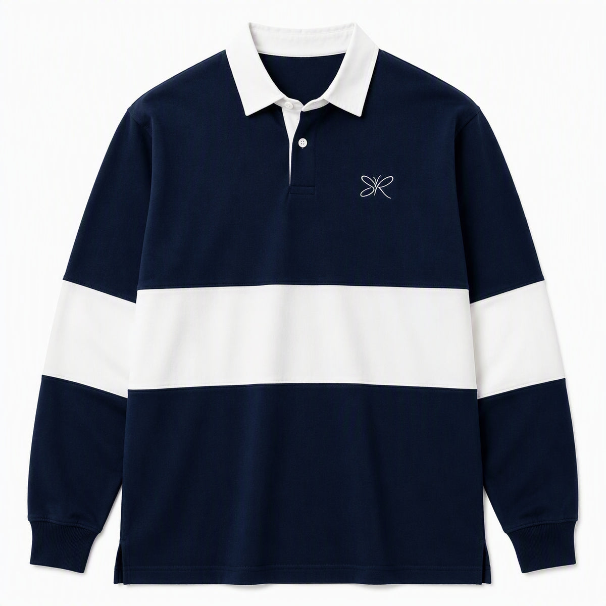 SR Classic Two-Toned Rugby Shirt - Navy/White
